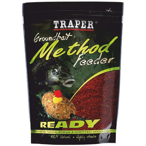 Traper Krmítková Směs Groundbait Method Feeder Ready Halibut Červený - 750 g