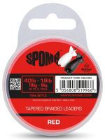 Spomb Splétaná Šňůra Tapered Braided Leaders 0,18-0,35 mm 3x10 m - Red