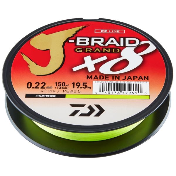 Daiwa Splétaná Šňůra J-Braid Grand X8E Chartreuse 270 m