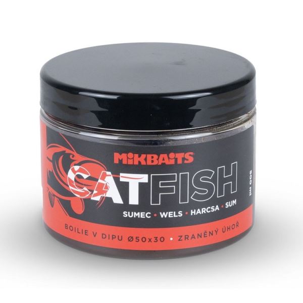 Mikbaits Boilie V Dipu Catfish Játra Halibut 500 ml