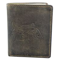 Kožená Pánská Peněženka s Ražbou Kapr Hnědá (1)