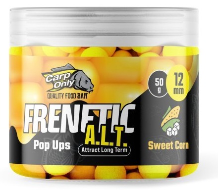 Carp only plovoucí boilies frenetic a.l.t. hi-visual pop ups sweet corn 50 g - 16 mm
