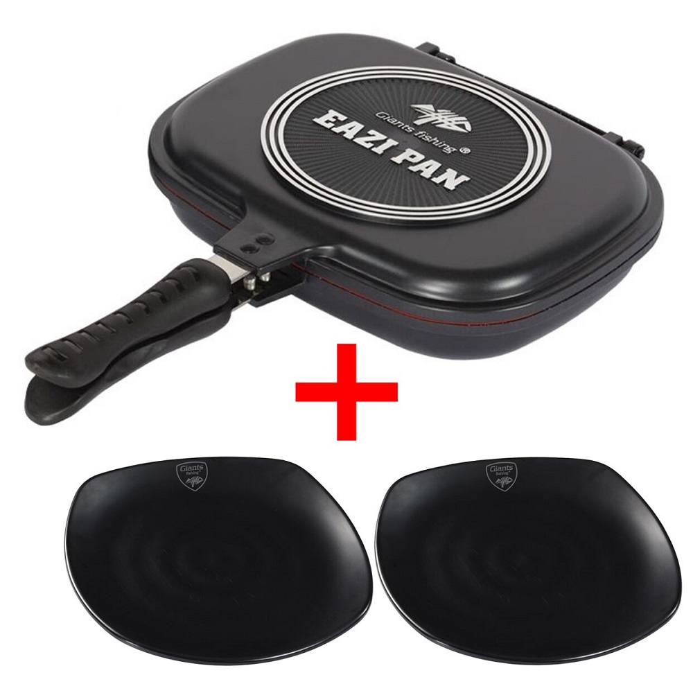 Giants fishing pánev na vaření eazi pan medium + 2x talíř plate black large zdarma!