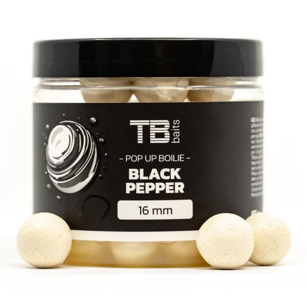 TB Baits Plovoucí Boilie Pop-Up White Black Pepper + NHDC 65 g