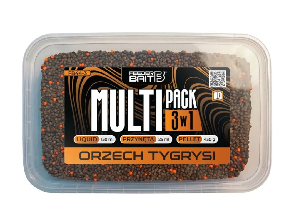Feederbait set pelet + wafters mini twister + liquid multipack 3w1 450 g - tygří ořech