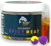 Method Feeder Fans Pop Up Duo Energy 15 mm 150 ml + Sprej Esence 2 ml - Spice Meat