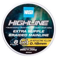 Nash Splétaná Šňůra Highline Extra Supple Braid UV Yellow 600 m - 0,18 mm 11,33 kg