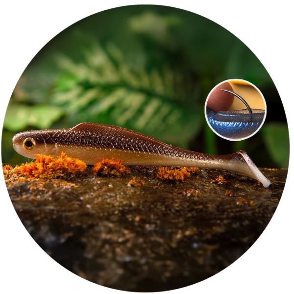 RedBass Gumová Nástraha Ripper Kicker Brown/Silver - XX 155 mm 23 g