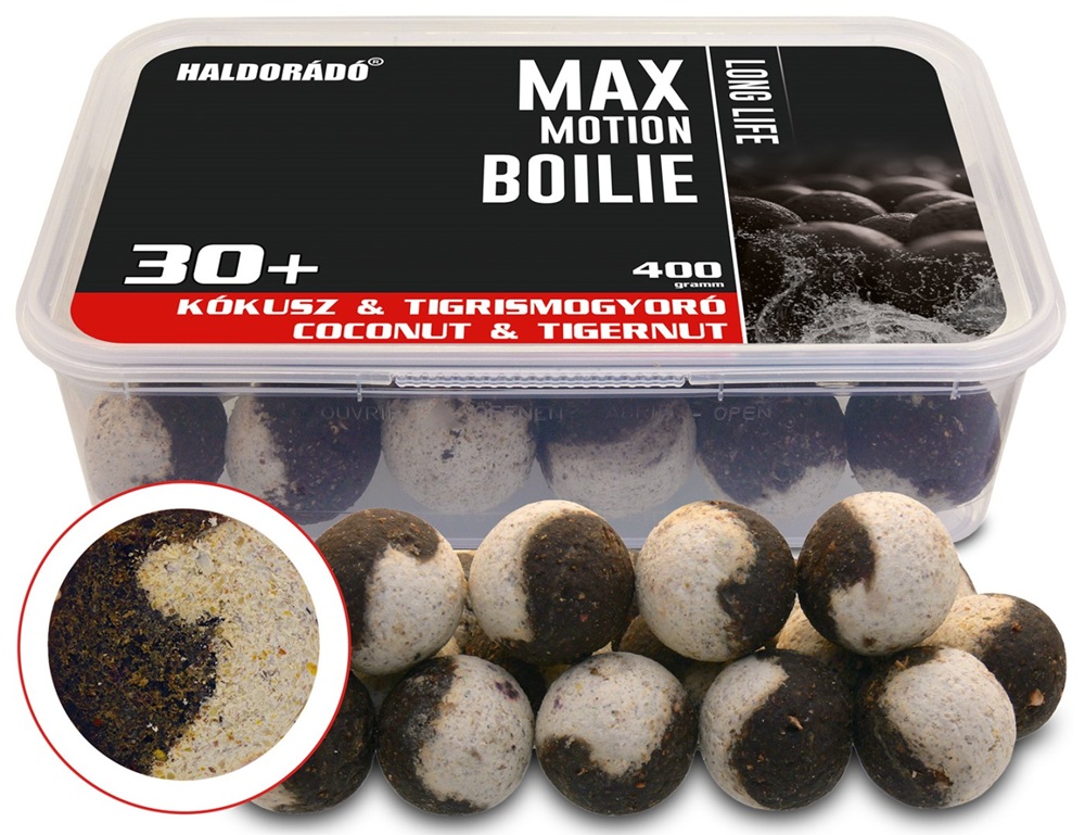 Haldorádó boilies max motion long life kokos tygří ořech - 400 g 30 mm