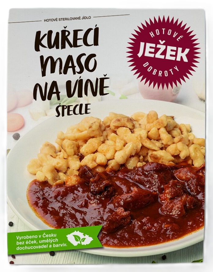 Levně Ježkovy krabičky kuřecí maso na víně a špecle 450 g