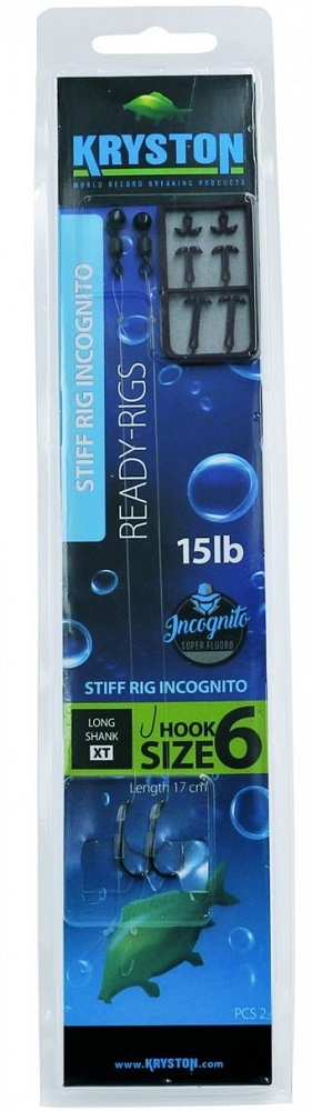 Levně Kryston hotové návazce 2 ks stiff rig incognito 15 lb - velikost 4