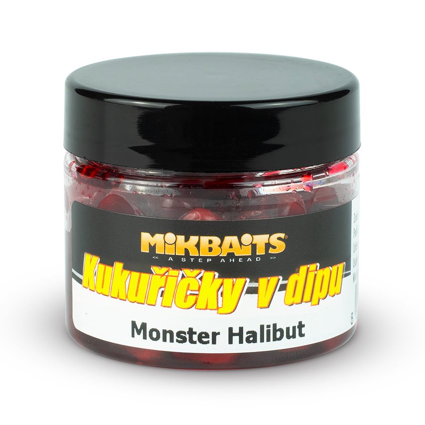 Mikbaits kukuřičky v dipu 50 ml - monster halibut