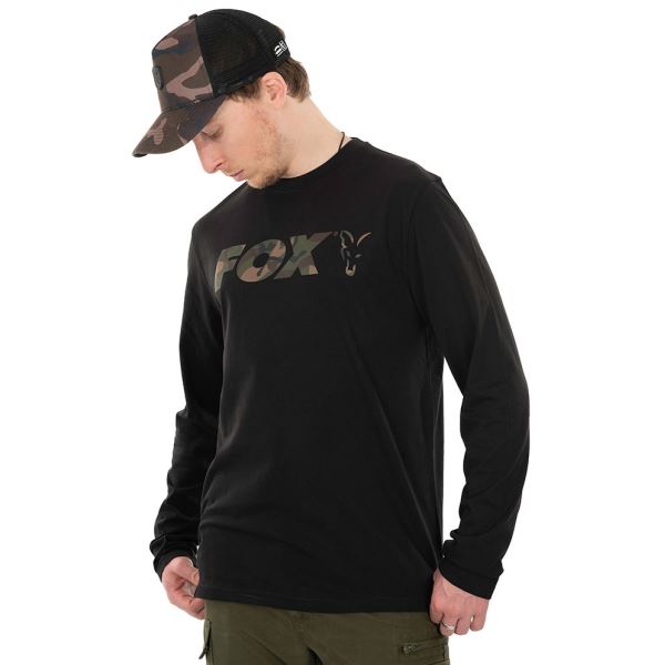 Fox Triko Long Sleeve Black Camo T Shirt