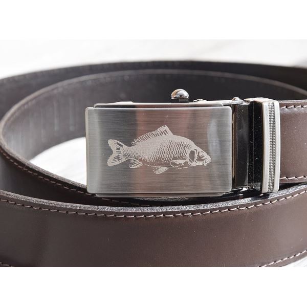 Kožený Společenský Pásek Hnědý Kapr
