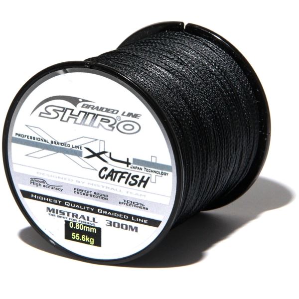 Mistrall Splétaná Šňůra Shiro X4 Catfish Black 300 m