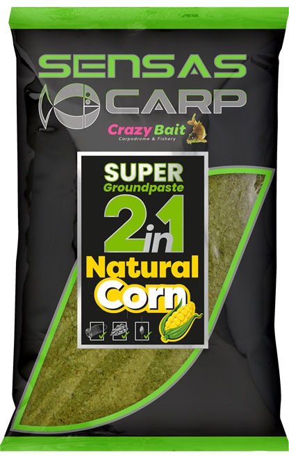 Levně Sensas směs na pastu super groundpaste 2in1 1 kg - natural corn