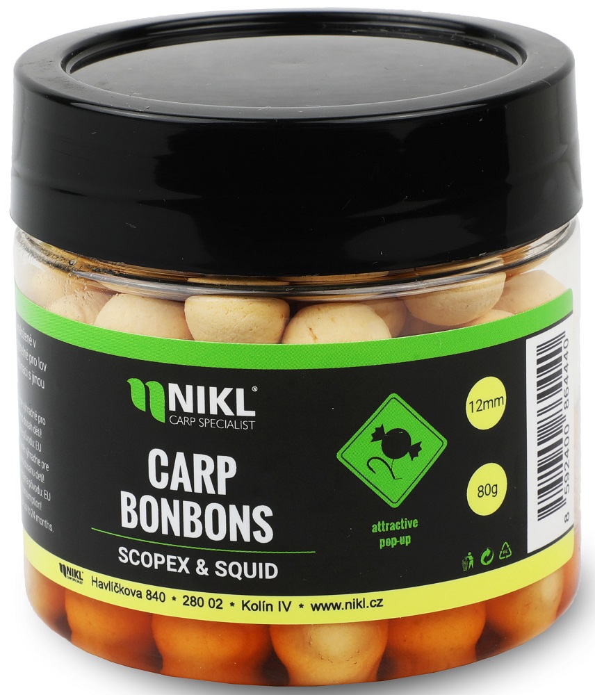 Nikl carp bonbons pop up 80 g 12 mm-scopex & squid - růžová