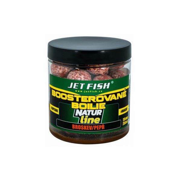 Jet Fish Boostrované Boilie Natur Line Broskev Pepř 250 ml 20 mm