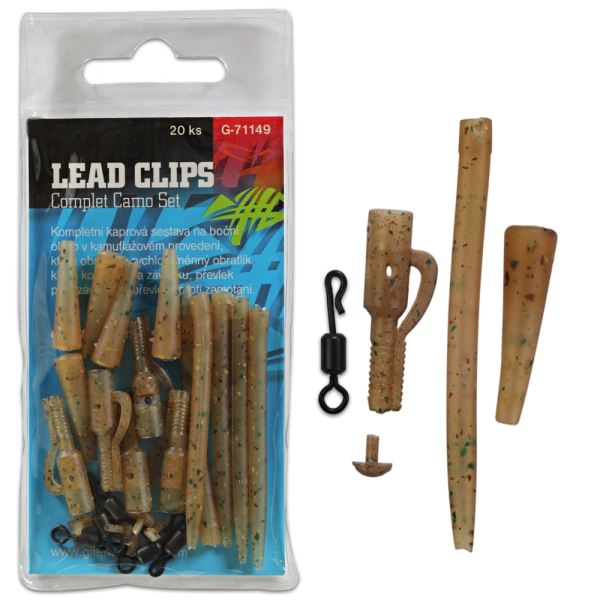 Giants Fishing Montáž Na Olovo Lead Clips Complet Camo Set