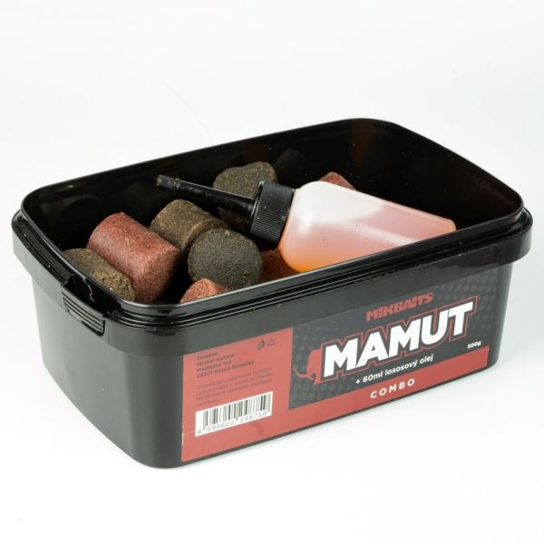Mikbaits Combo Mamut Peletový Mix 500 g + 60 ml Lososový Olej