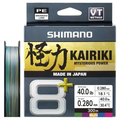 Shimano splétaná šňůra line kairiki 8+ multi color 300 m - 0,315 mm 39,9 kg