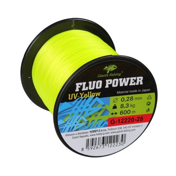 Giants Fishing Vlasec Fluo Power UV-Yellow 600 m