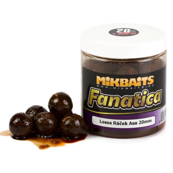 Mikbaits Boilies V Dipu Fanatica Losos Ráček Asa 250 g