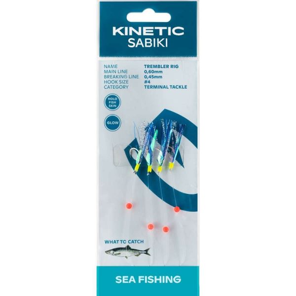 Kinetic Návazec Sabiki Trembler Holo Fishskin Blue Flash 130 cm #4