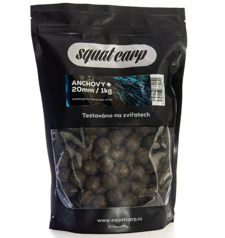 Levně Squat carp boilies anchovy+ - 1 kg 30 mm