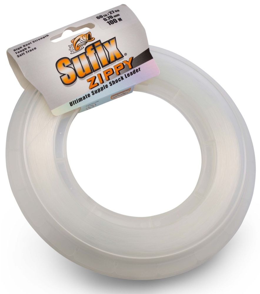Sufix šokový vlasec zippy shock leader - 0,90 mm 46 kg 100 m
