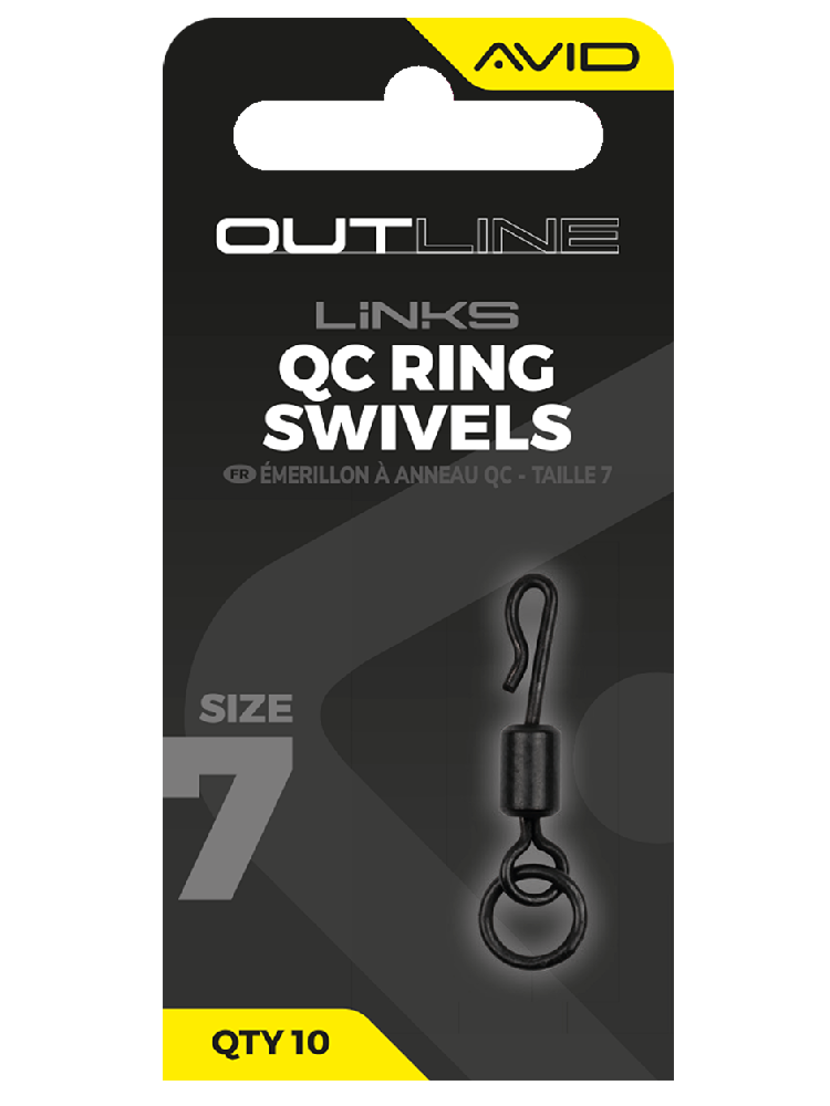 Avid carp obratlík s kroužkem outline qc ring swivel - velikosti 7