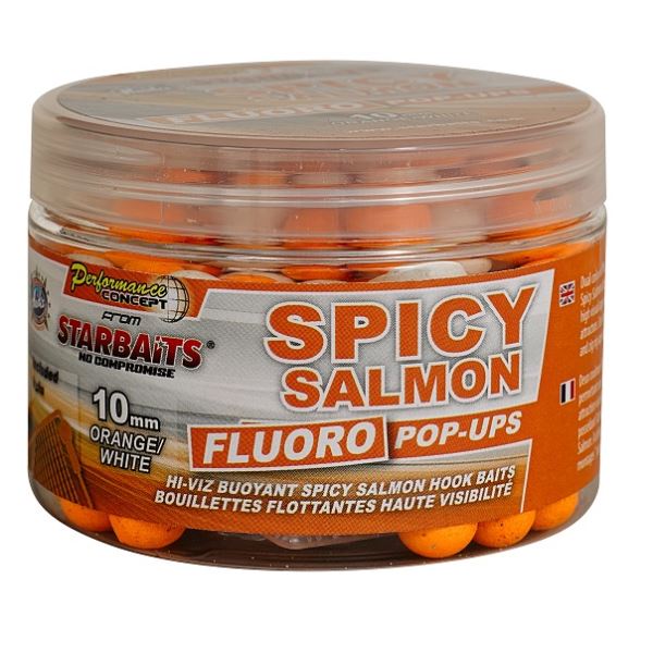 Starbaits Boilie Fluo plovoucí Spicy Salmon 80 g