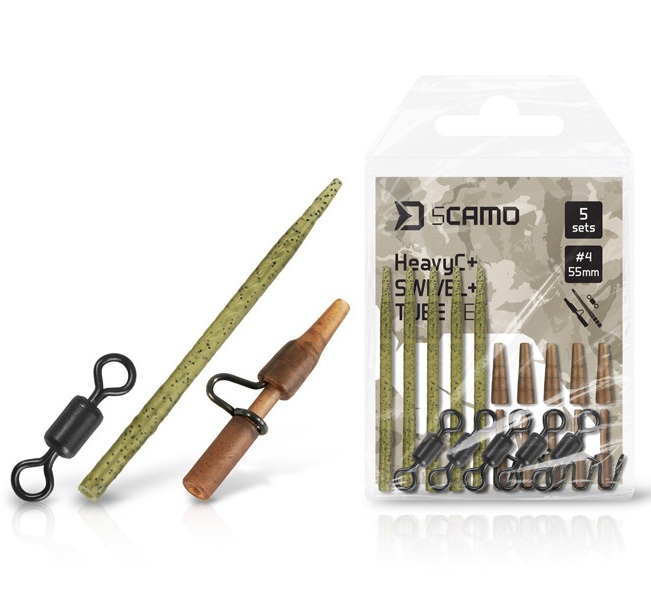 Delphin set závěsky a převleky a obratlíky scamo heavyc + swivel #4 + tube 5 ks