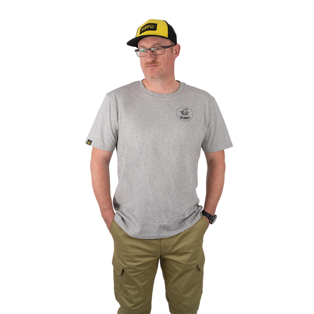 Black cat tričko grey marl t-shirt - xxxl