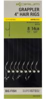 Korum Návazec Grappler 4” Hair Rigs Barbless 10 cm - Velikost Háčku 8 Průměr 0,30 mm Nosnost 14 lb