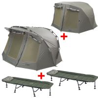 Mivardi Bivak Professional + Přehoz Professional + 2x Lehátko CamoCode Express 6
