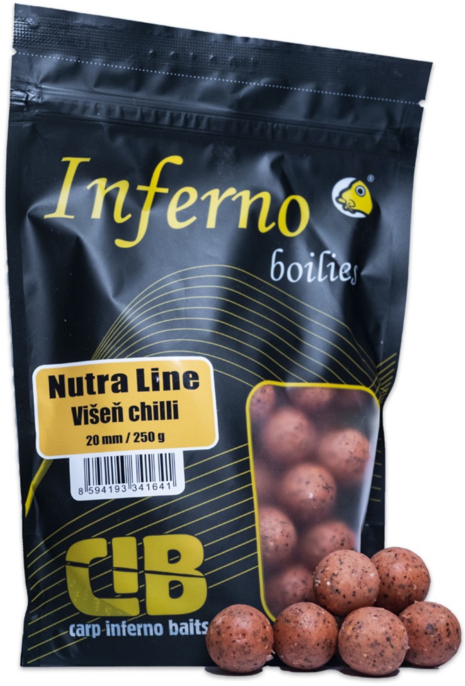 Levně Carp inferno boilies nutra line višeň chilli - 250 g 20 mm