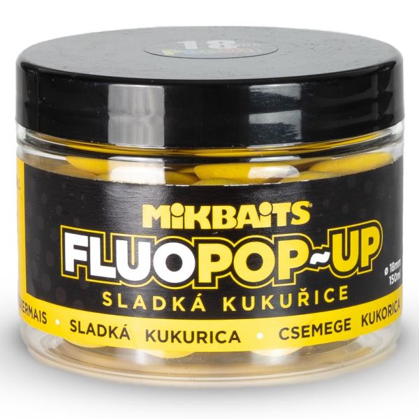 Mikbaits Plovoucí Boilie Fluo Sladká kukuřice 150 ml