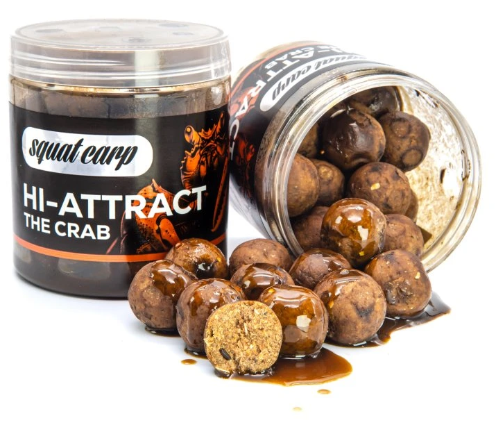 Levně Squat carp boilies v dipu hi-attract the crab 220 g - 20 mm