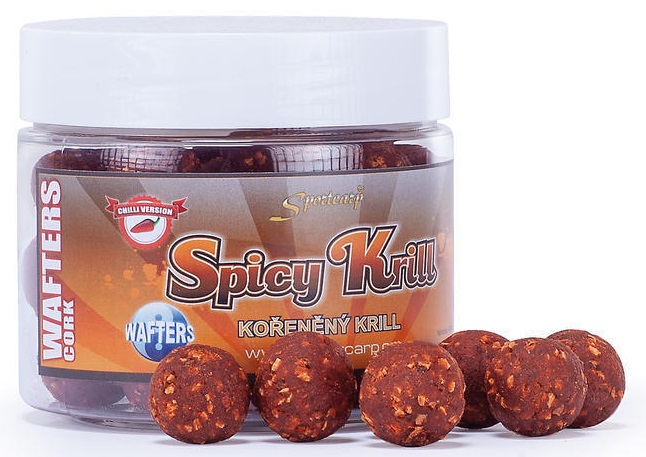 Levně Sportcarp boilie neutrálně vyvážené nástrahy wafters cork 300 ml 18 mm-spicy krill