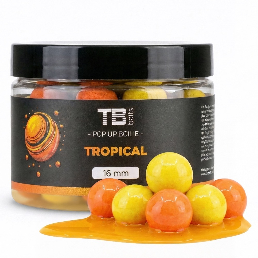 Levně Tb baits plovoucí boilie pop-up tropical + nhdc 50 g - 16 mm