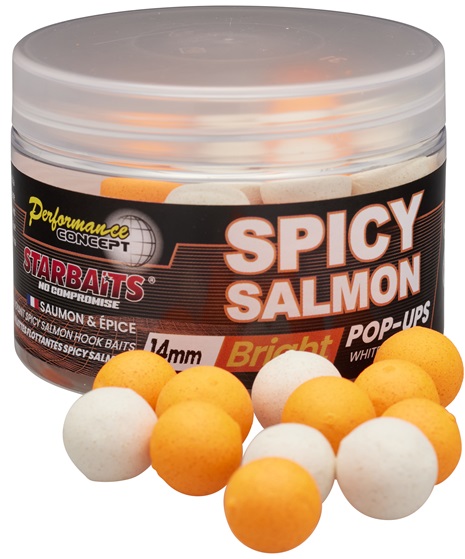 Starbaits plovoucí boilie bright fluo pop up spicy salmon 50 g -12 mm