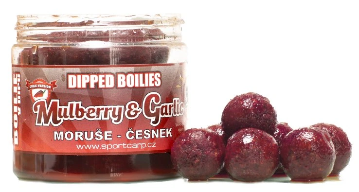 Levně Sportcarp boilies v dipu dipped boilies 200 ml 20 mm - mulberry garlic