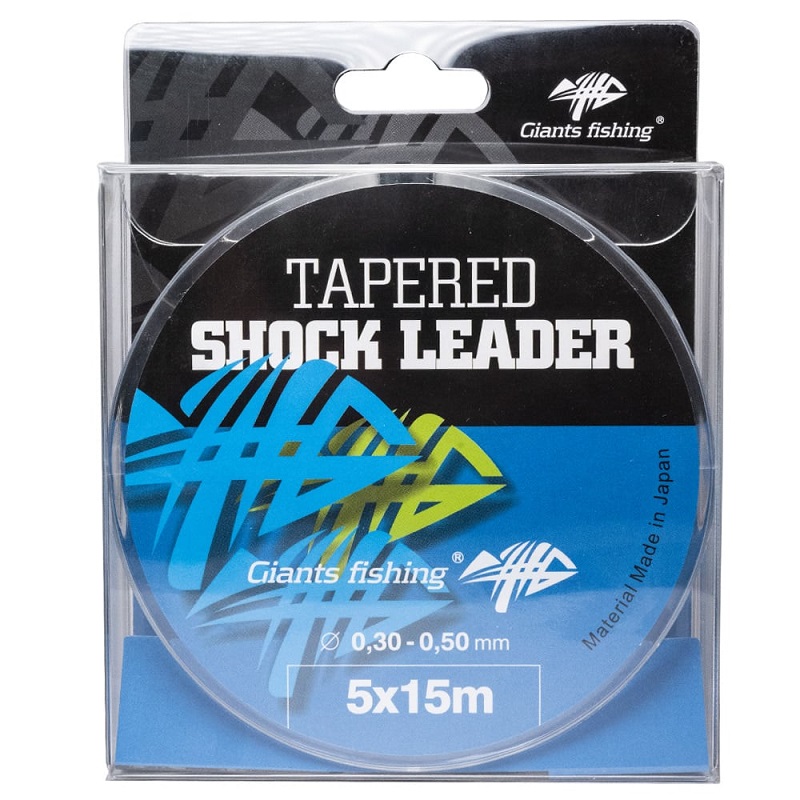 Levně Giants fishing ujímaný šokový vlasec tapered shock leader 5x15 m - 0,30-0,50 mm