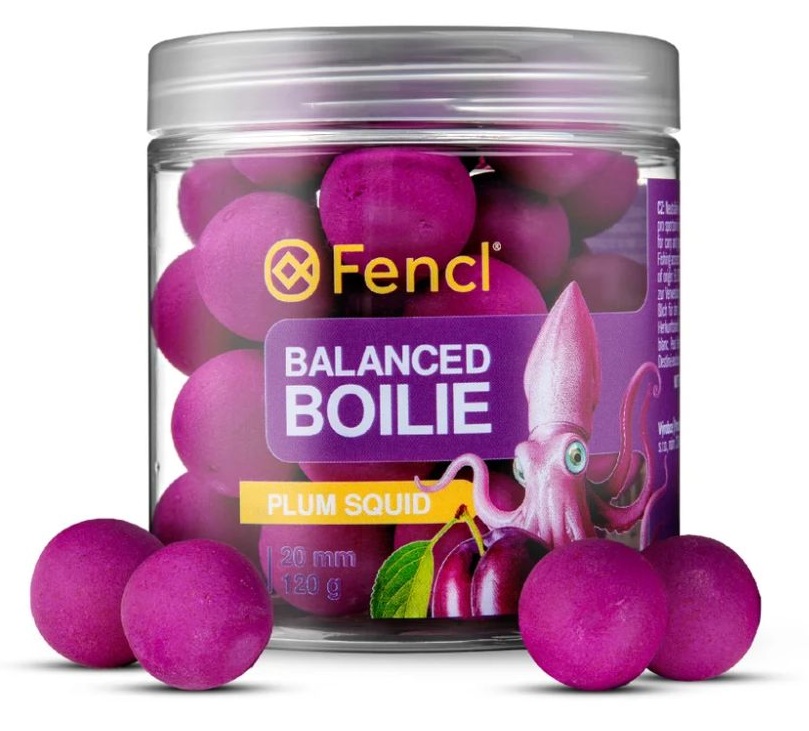 Fencl vyvážené boilie balanced plum squid 120 g 20 mm