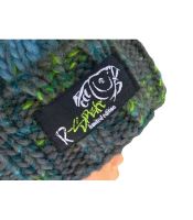 R-SPEKT Dětský Kulich Maxi PomPom Beanie Šedozelený (4)