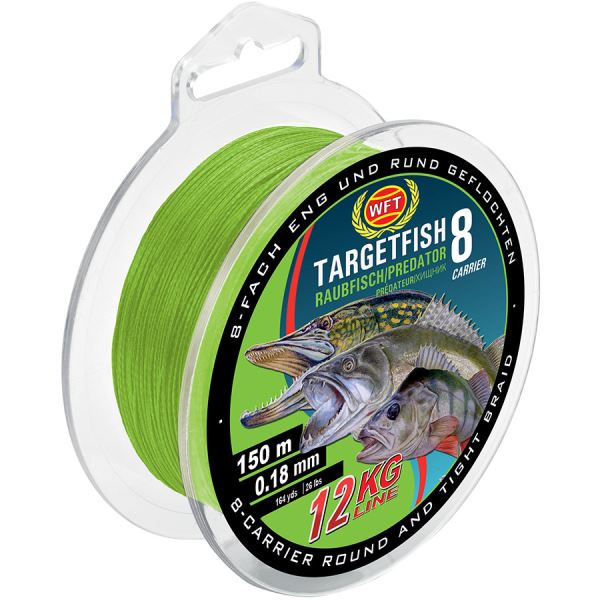 WFT Splétaná Šňůra Targetfish 8 Chartreuse 150 m Zelená