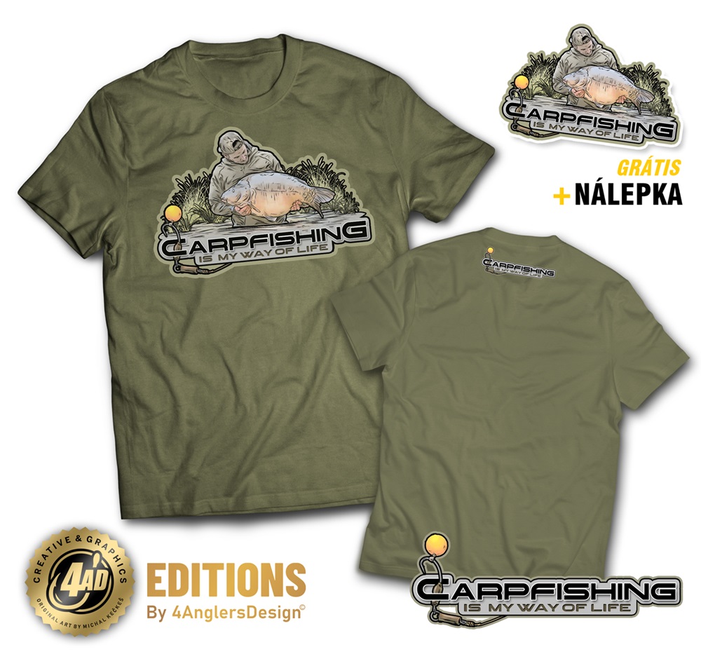 4anglersdesign tričko carpfishing is my way of life - m