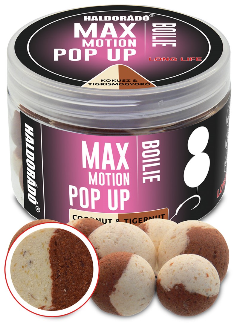Haldorádó plovoucí boilies pop-up max motion 50 g 16+20 mm - kokos tygří ořech