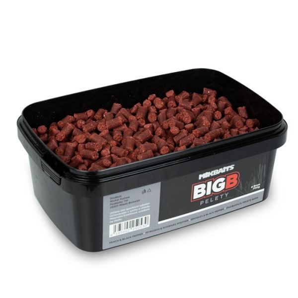 Mikbaits Pelety BigB Broskev Black Pepper 700 g 6 mm